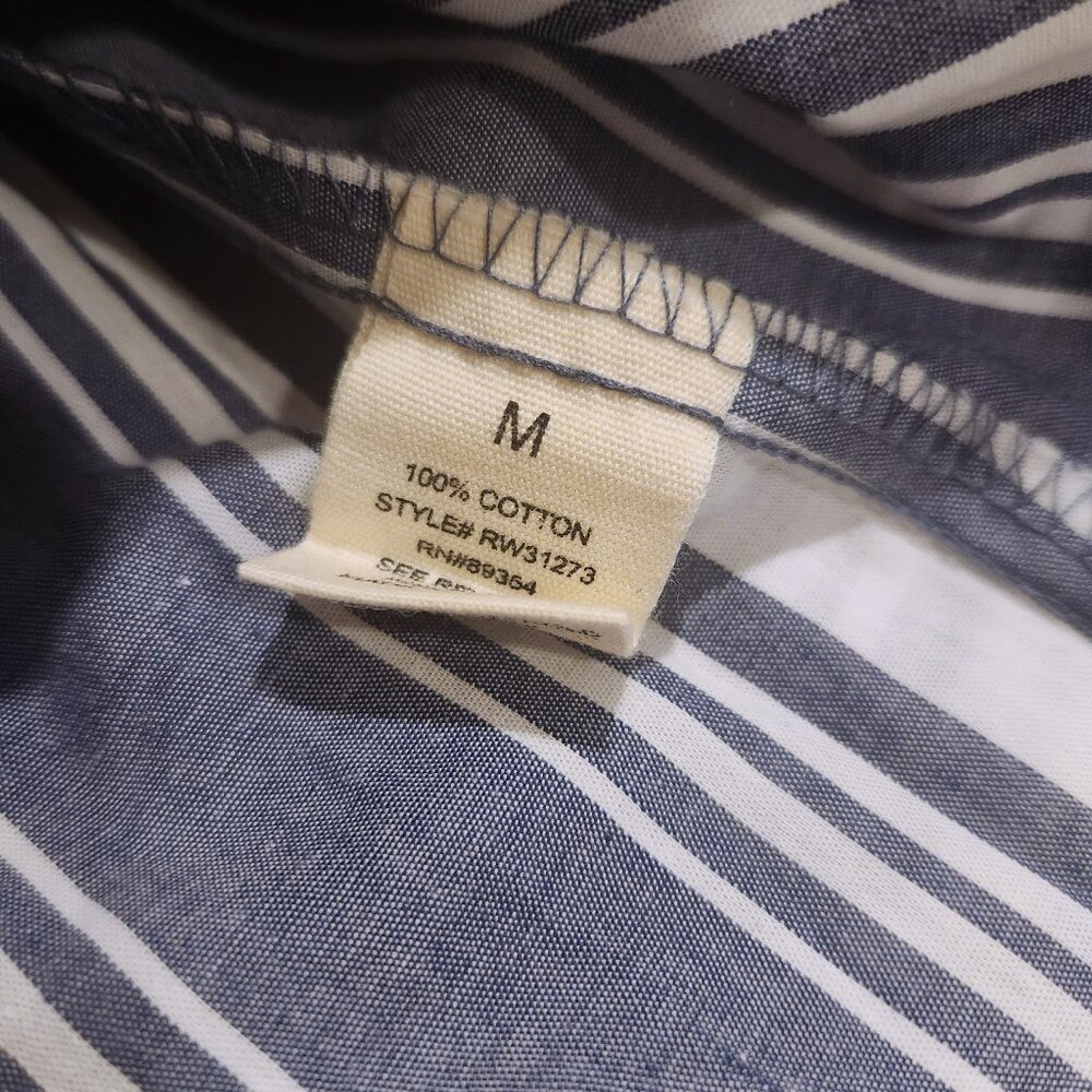 No Comment Striped Blue White Off The Shoulder Top Size Medium - Picture 6 of 6